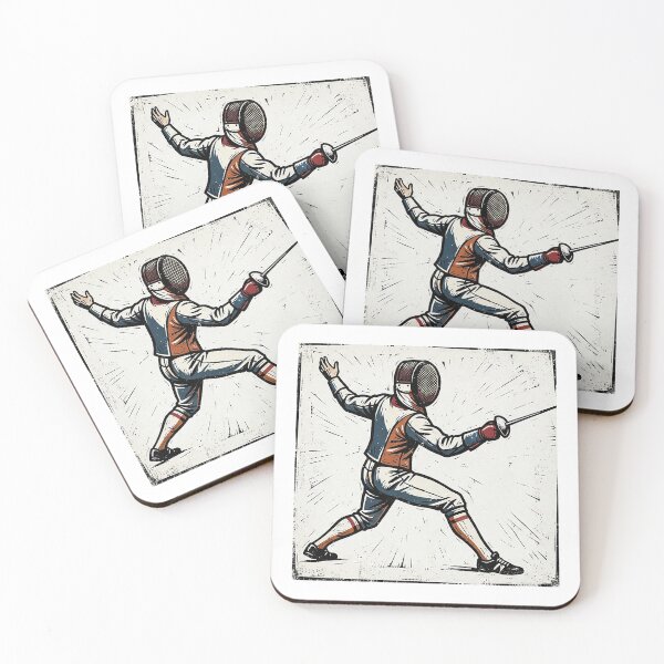 Item preview, Fencer Lunge Woodcut designed and sold by eduardoroa22.
