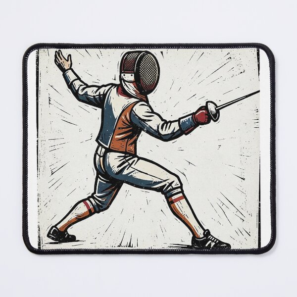 Item preview, Fencer Lunge Woodcut designed and sold by eduardoroa22.