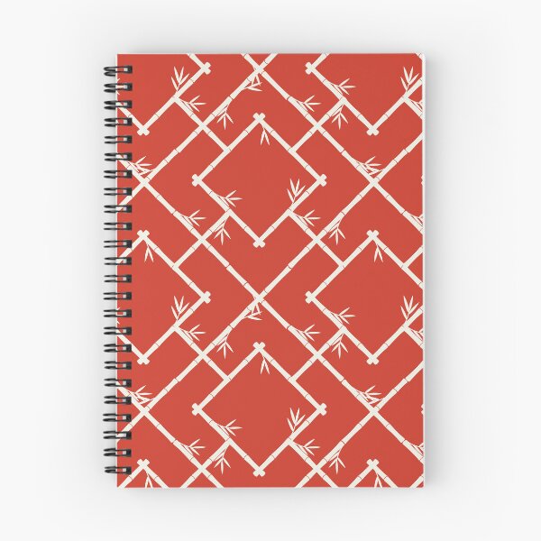 Item preview, Bamboo Chinoiserie Lattice in Poinciana Red + Cream designed and sold by YesterdayColl.