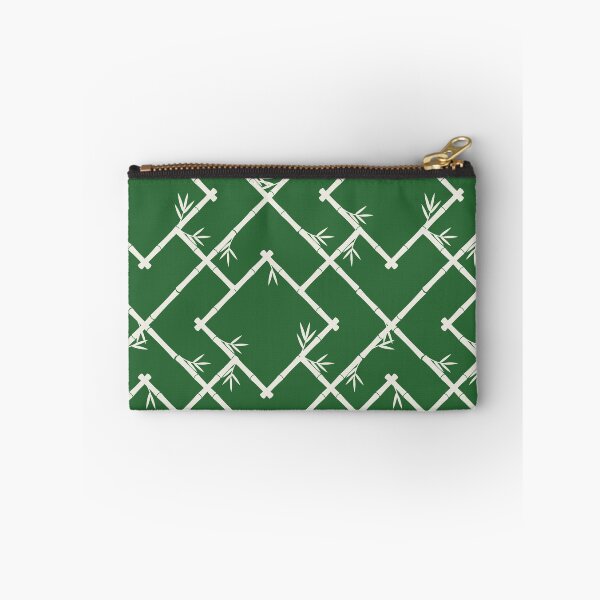 Item preview, Bamboo Chinoiserie Lattice in Green + Cream designed and sold by YesterdayColl.