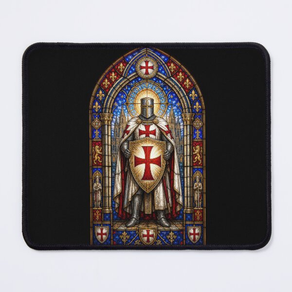 Item preview, Knight Templar Stained Glass Window - Gothic Crusader Art designed and sold by BestCoolStuff.