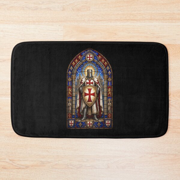 Item preview, Knight Templar Stained Glass Window - Gothic Crusader Art designed and sold by BestCoolStuff.
