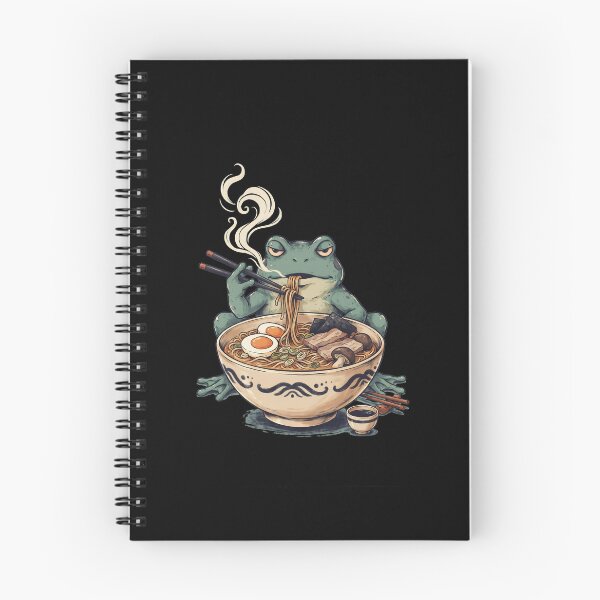 Item preview, Grumpy Frog Eating Ramen Japanese Art Vintage Poster designed and sold by Redgiant87x.