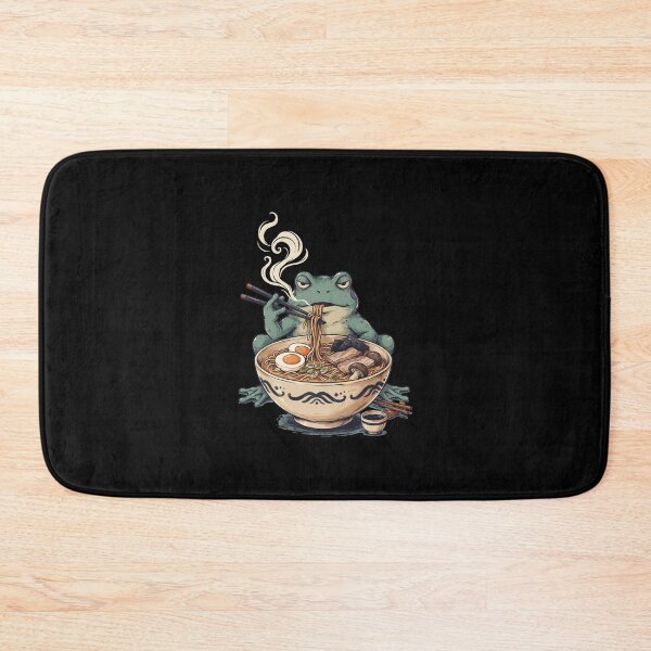 Item preview, Grumpy Frog Eating Ramen Japanese Art Vintage Poster designed and sold by Redgiant87x.