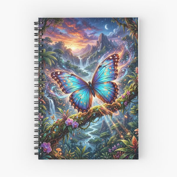 Item preview, Blue Morpho Butterfly in Tropical Landscape designed and sold by Lucid Dream Pixel.