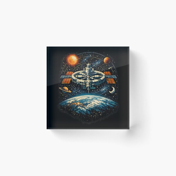 Item preview, orbiting space station above Earth designed and sold by Daily Quirk.