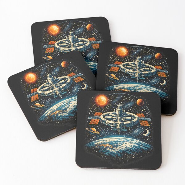 Item preview, orbiting space station above Earth designed and sold by Daily Quirk.