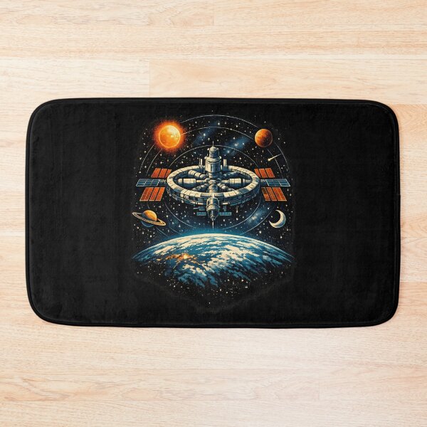 Item preview, orbiting space station above Earth designed and sold by Daily Quirk.