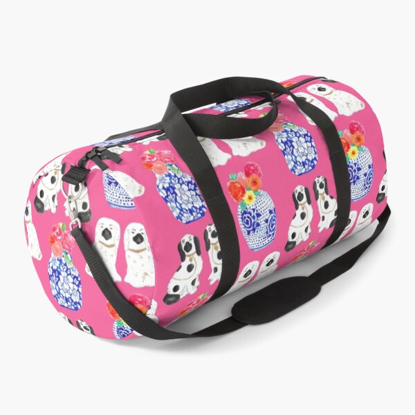 Item preview, Chinoiserie Dogs + Floral Ginger Jars in Bubblegum Pink designed and sold by YesterdayColl.