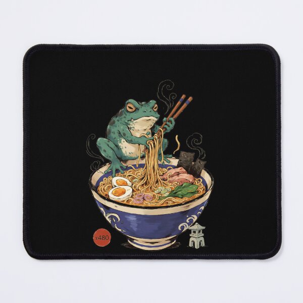 Item preview, Grumpy Frog Eating Ramen Japanese Art Retro designed and sold by Redgiant87x.