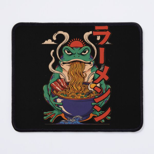 Item preview, Grumpy Frog Eating Ramen Vintage Poster Frog designed and sold by Redgiant87x.