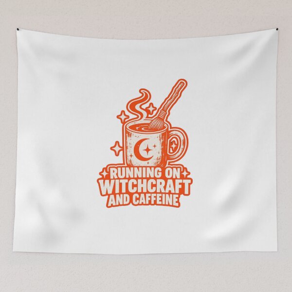 Item preview, Running On Witchcraft and Caffeine Funny Halloween Graphic designed and sold by Faviempiire Designs.