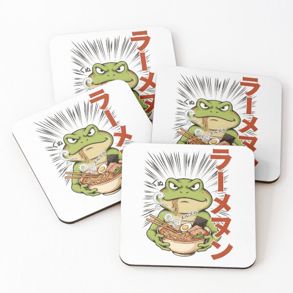 Item preview, Grumpy Frog Eating Ramen Vintage Japanese Art Illustration designed and sold by Redgiant87x.