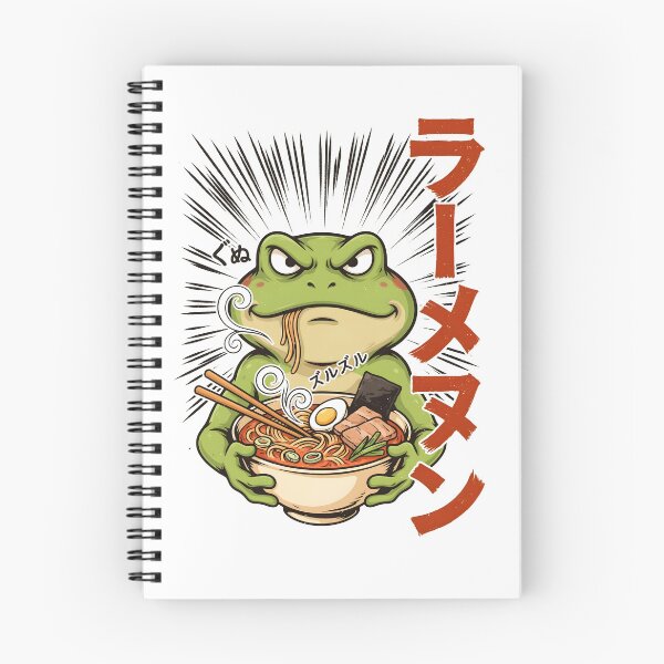 Item preview, Grumpy Frog Eating Ramen Vintage Japanese Art Illustration designed and sold by Redgiant87x.