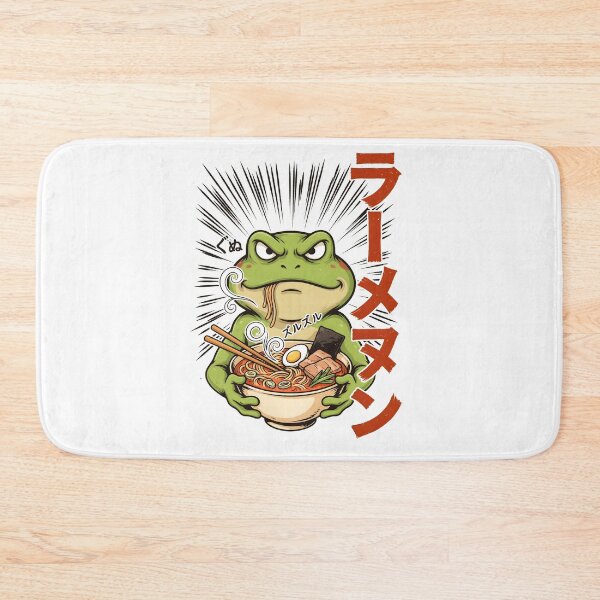 Item preview, Grumpy Frog Eating Ramen Vintage Japanese Art Illustration designed and sold by Redgiant87x.