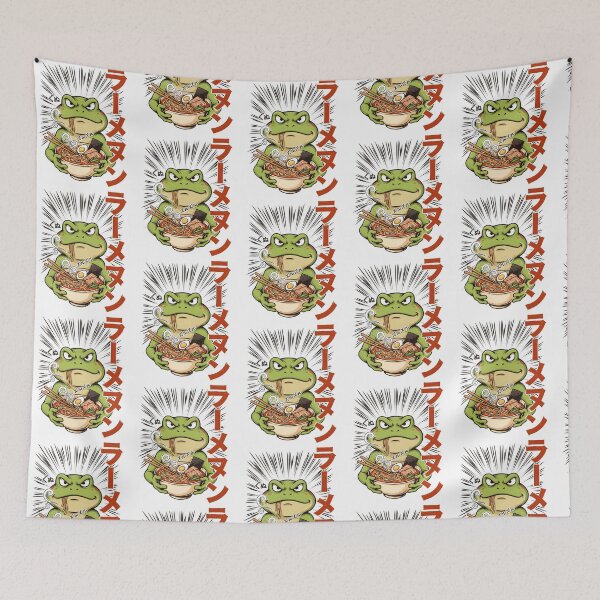 Item preview, Grumpy Frog Eating Ramen Vintage Japanese Art Illustration designed and sold by Redgiant87x.