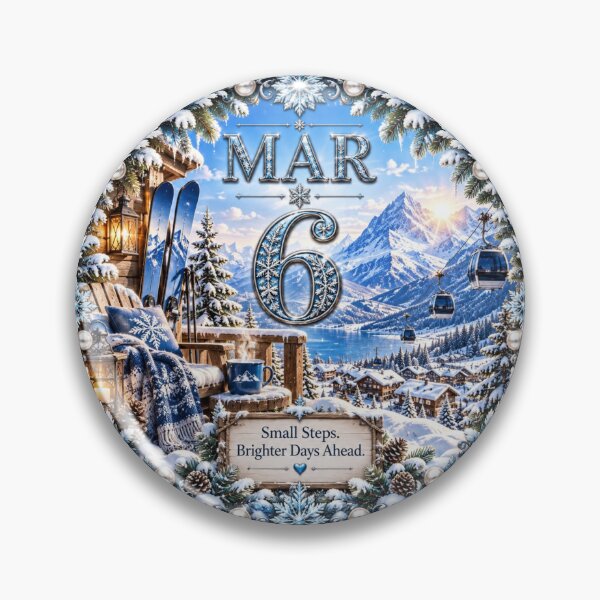 Item preview, March 6 Alpine Ski Birthday Design designed and sold by LunaMoments.