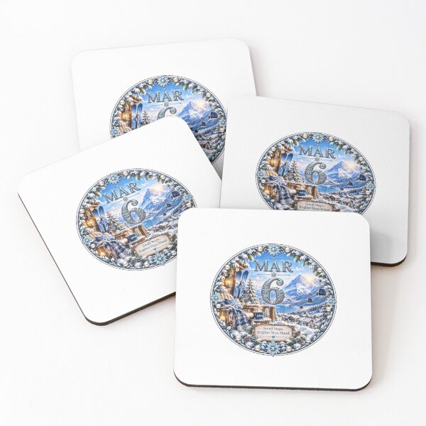 Item preview, March 6 Alpine Ski Birthday Design designed and sold by LunaMoments.