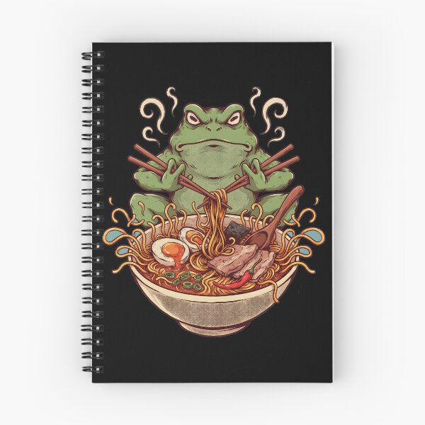Item preview, Grumpy Frog Eating Ramen Retro Vintage Poster designed and sold by Redgiant87x.