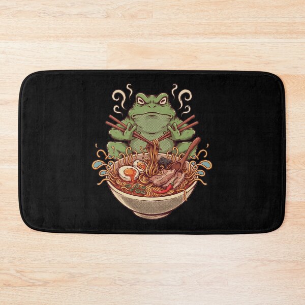 Item preview, Grumpy Frog Eating Ramen Retro Vintage Poster designed and sold by Redgiant87x.