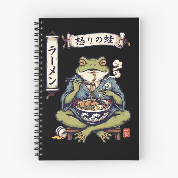 Item preview, Grumpy Frog Eating Ramen Japanese Art Aesthetic designed and sold by Redgiant87x.