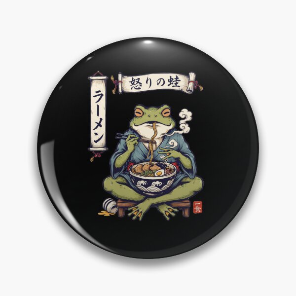 Item preview, Grumpy Frog Eating Ramen Japanese Art Aesthetic designed and sold by Redgiant87x.