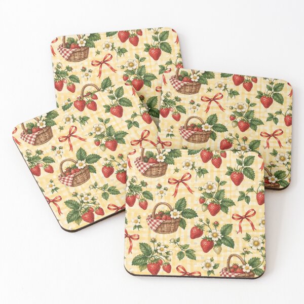Item preview, Vintage Strawberry Picnic Pattern designed and sold by Glottopia.