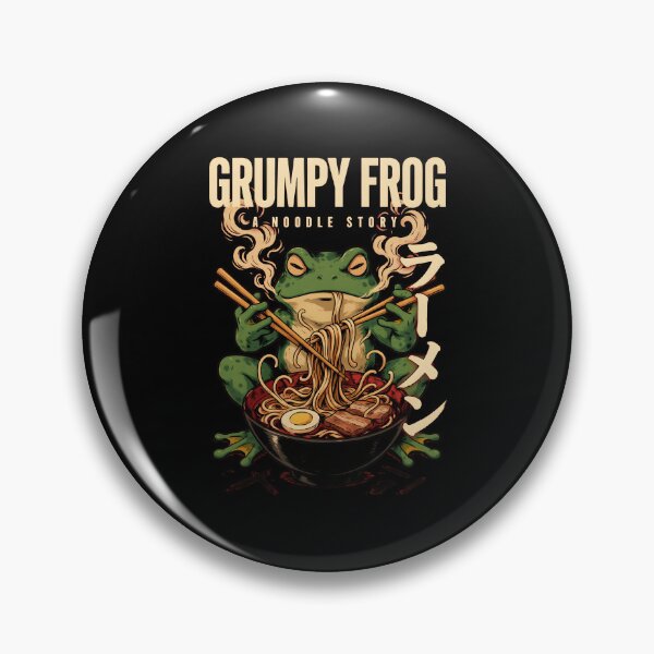 Item preview, Grumpy Frog Eating Ramen Vintage Poster Foodie designed and sold by Redgiant87x.