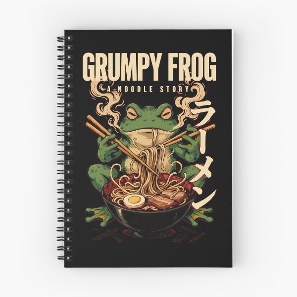 Item preview, Grumpy Frog Eating Ramen Vintage Poster Foodie designed and sold by Redgiant87x.