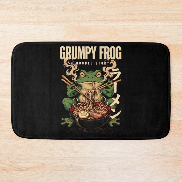 Item preview, Grumpy Frog Eating Ramen Vintage Poster Foodie designed and sold by Redgiant87x.