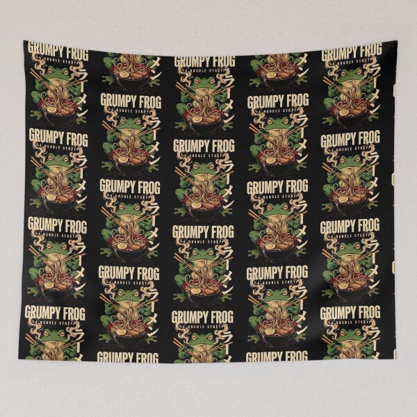 Item preview, Grumpy Frog Eating Ramen Vintage Poster Foodie designed and sold by Redgiant87x.