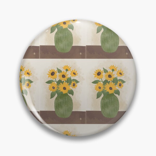 Item preview, Sunflower Bouquet in Green Vase – Rustic Botanical Floral Art designed and sold by onEYon.