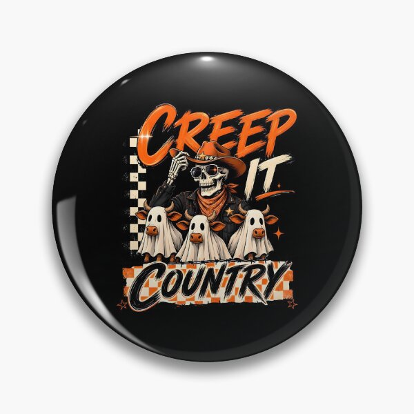 Item preview, Creep It Country Ghost Cow Skeleton Cowboy Halloween designed and sold by Mostafa ElHusseiny.