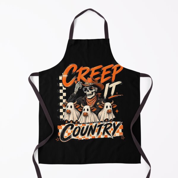 Item preview, Creep It Country Ghost Cow Skeleton Cowboy Halloween designed and sold by Mostafa ElHusseiny.