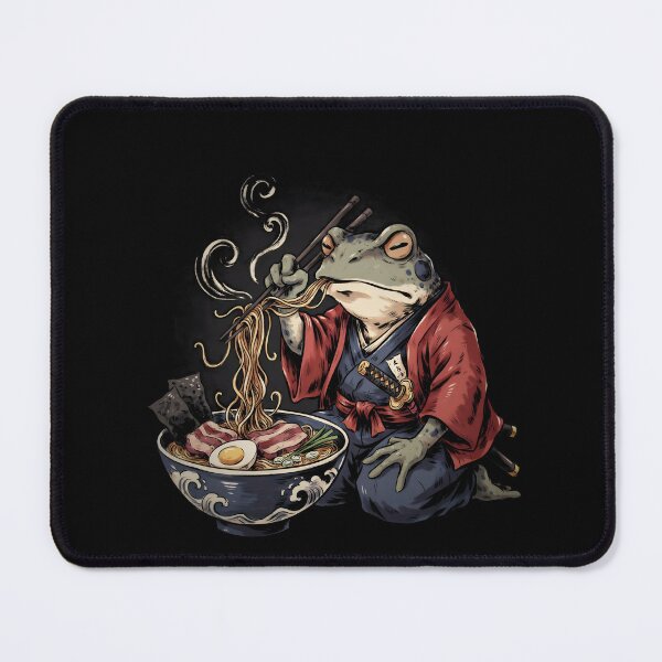 Item preview, Grumpy Frog Eating Ramen Vintage Japanese Poster Style designed and sold by Redgiant87x.