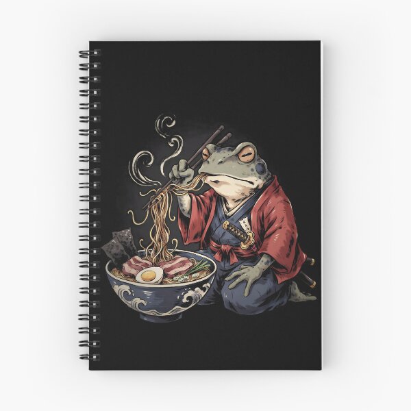 Item preview, Grumpy Frog Eating Ramen Vintage Japanese Poster Style designed and sold by Redgiant87x.