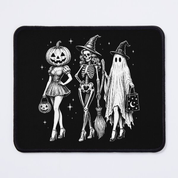 Item preview, Vintage Halloween Trio Pumpkin Skeleton Ghost Spooky Season designed and sold by Mostafa ElHusseiny.