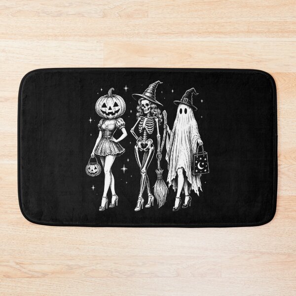 Item preview, Vintage Halloween Trio Pumpkin Skeleton Ghost Spooky Season designed and sold by Mostafa ElHusseiny.