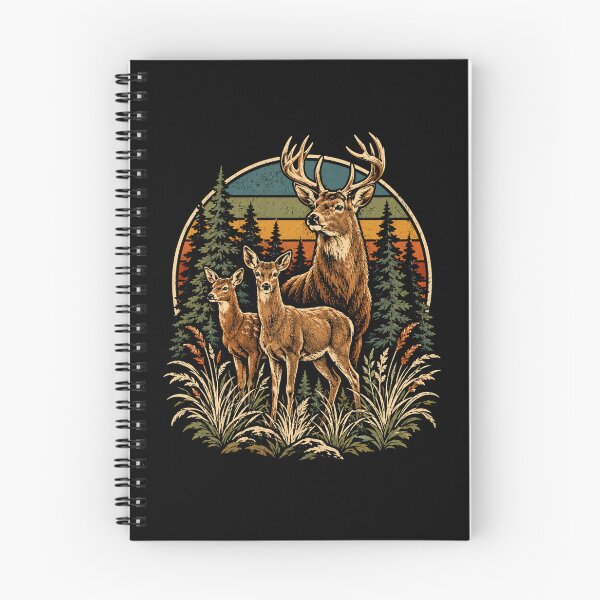 Item preview, Retro Deer Family Forest Wildlife Vintage Nature designed and sold by Moizento.