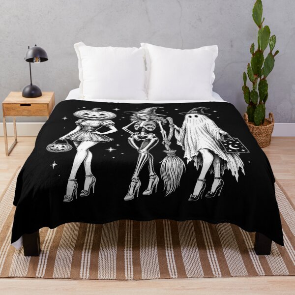 Item preview, Vintage Halloween Trio Pumpkin Skeleton Ghost Spooky Season designed and sold by Mostafa ElHusseiny.