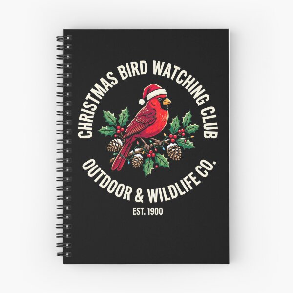 Item preview, Christmas Cardinal Bird Watching Club Red Bird Santa Hat Holly Berries Pinecones Winter Wildlife Nature Lover Birder Gift Holiday Design designed and sold by 519xdesign.