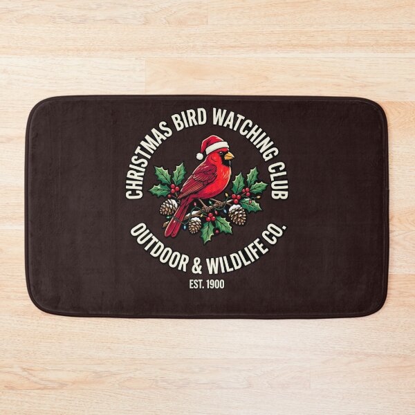 Item preview, Christmas Cardinal Bird Watching Club Red Bird Santa Hat Holly Berries Pinecones Winter Wildlife Nature Lover Birder Gift Holiday Design designed and sold by 519xdesign.
