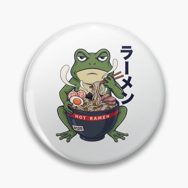 Item preview, Grumpy Frog Eating Ramen Japanese Art Frog Lover designed and sold by Redgiant87x.