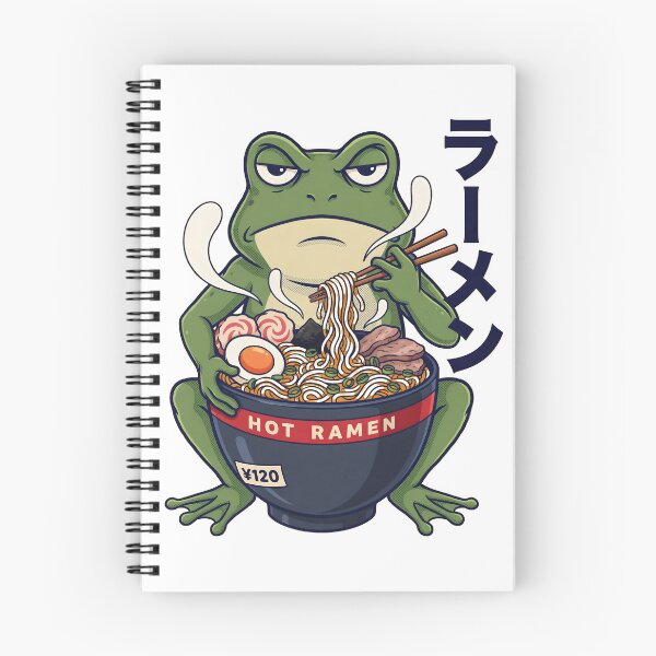 Item preview, Grumpy Frog Eating Ramen Japanese Art Frog Lover designed and sold by Redgiant87x.