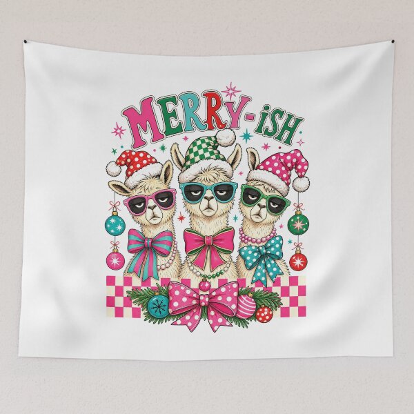 Item preview, Merry-ish Grumpy Llama Christmas Retro Sunglasses Funny Holiday designed and sold by DYAFLK.