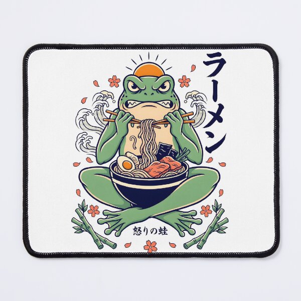 Item preview, Grumpy Frog Eating Ramen Vintage Poster Ramen Lover designed and sold by Redgiant87x.