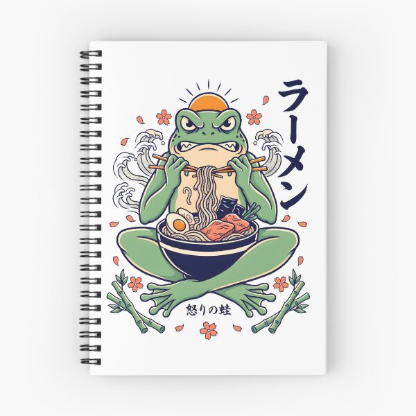 Item preview, Grumpy Frog Eating Ramen Vintage Poster Ramen Lover designed and sold by Redgiant87x.