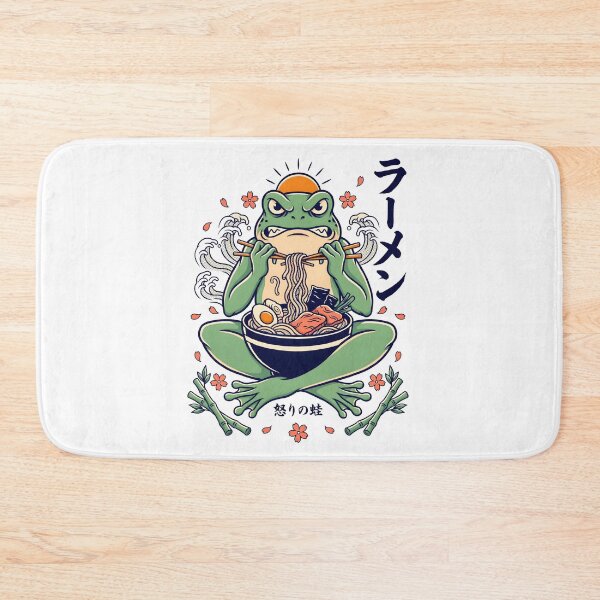 Item preview, Grumpy Frog Eating Ramen Vintage Poster Ramen Lover designed and sold by Redgiant87x.