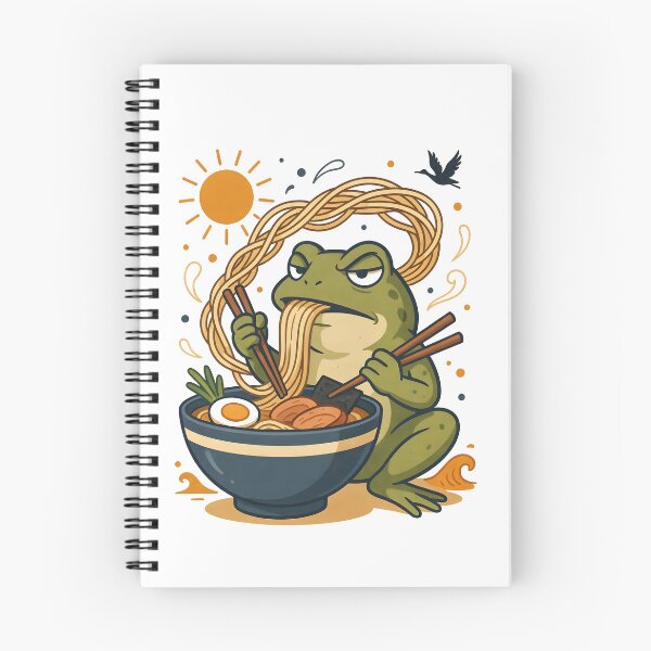 Item preview, Grumpy Frog Eating Ramen Japanese Art Retro Poster designed and sold by Redgiant87x.