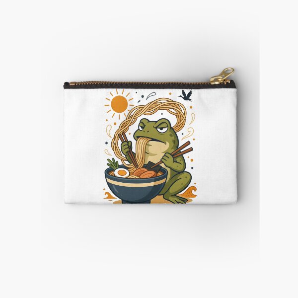 Item preview, Grumpy Frog Eating Ramen Japanese Art Retro Poster designed and sold by Redgiant87x.